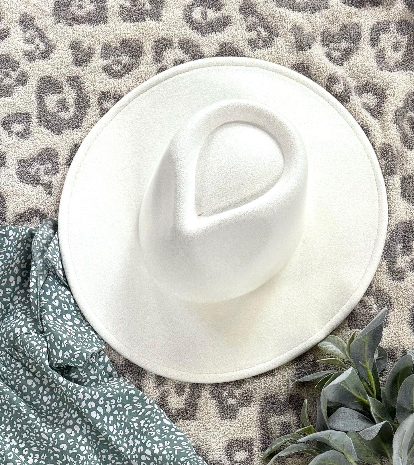 White Wide Brim Hat