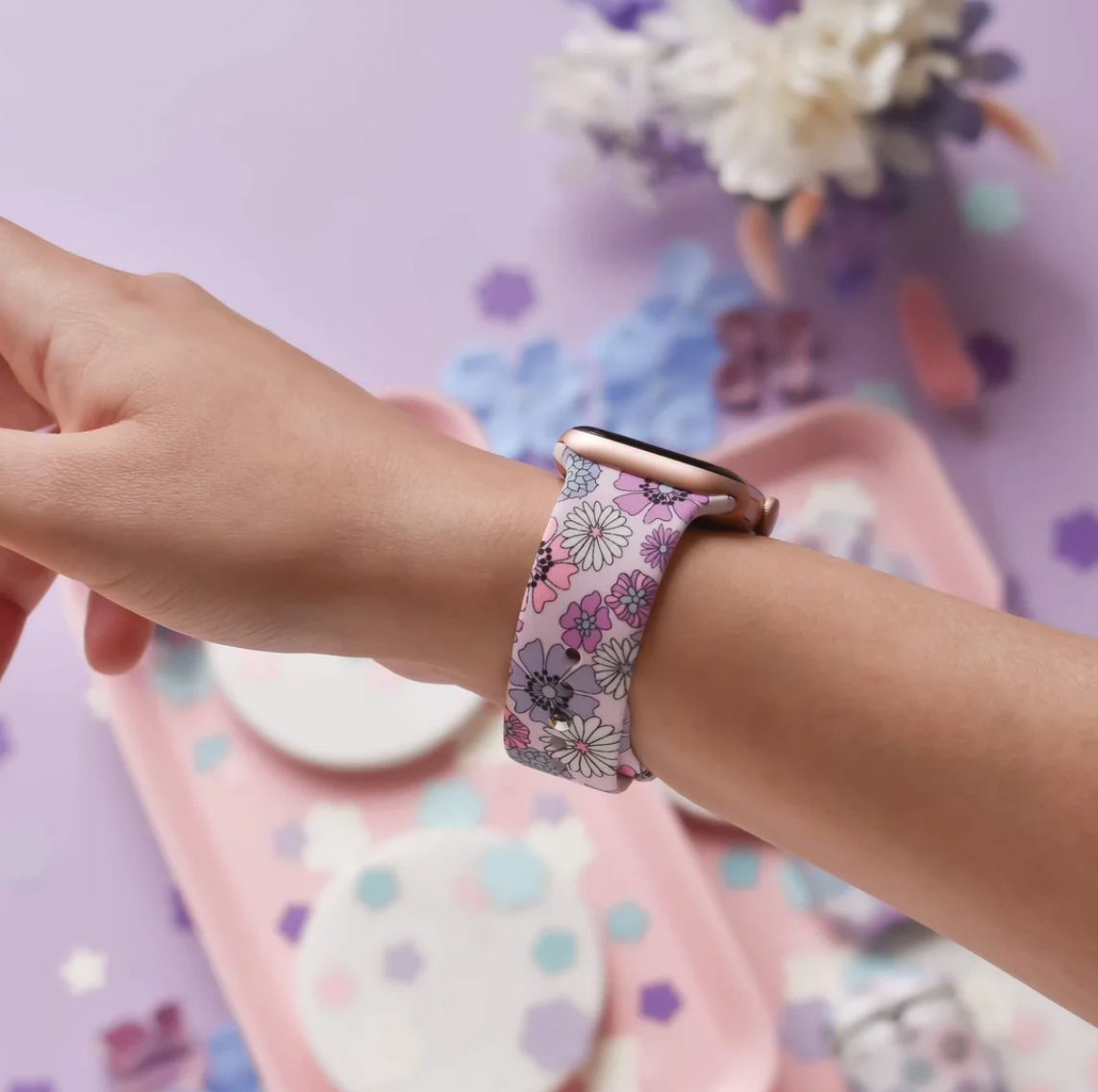 Pastel Flowers Apple Watch Strap - by Coconut Lane