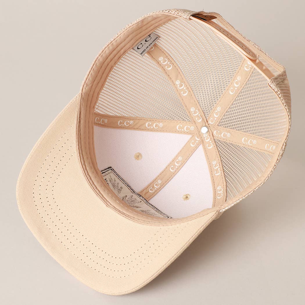 Men's Embroidered Whiskey Patch Baseball Cap with Mesh Back