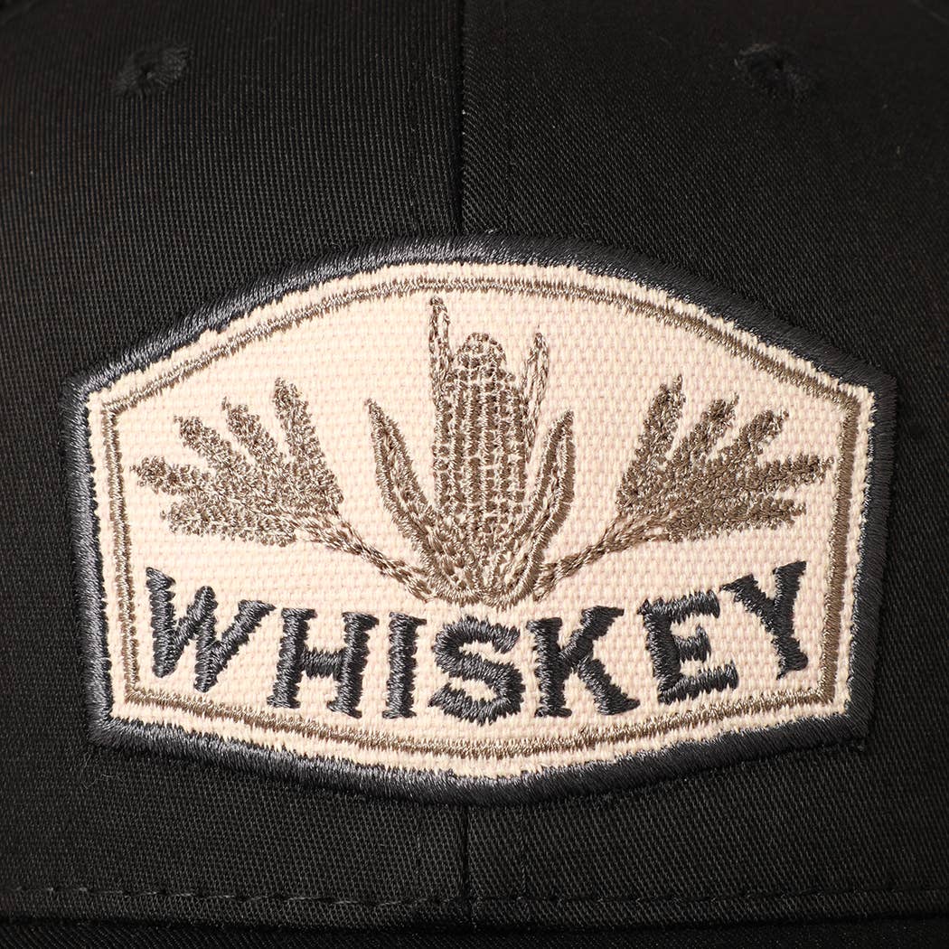 Men's Embroidered Whiskey Patch Baseball Cap with Mesh Back