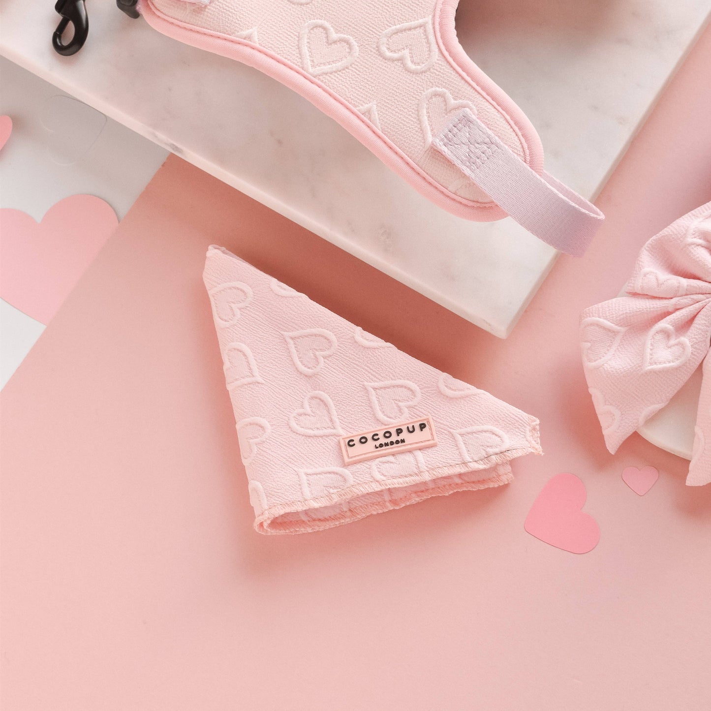 Luxe Bandana - Baby Pink Heart