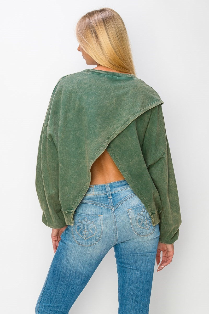 Mineral Wash Openback Sweatshirt