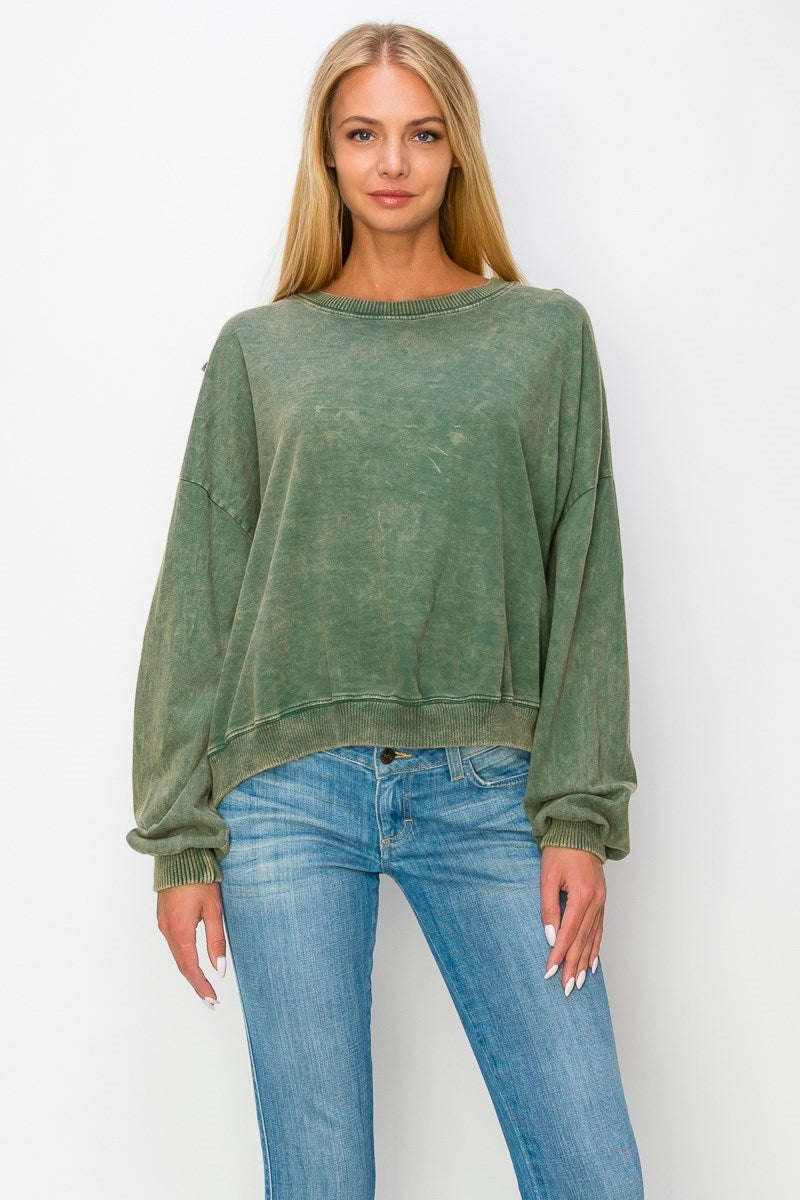 Mineral Wash Openback Sweatshirt