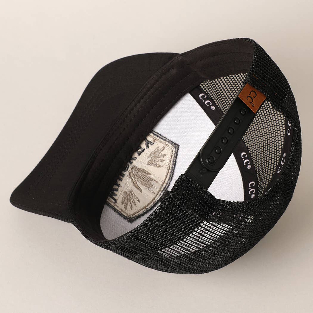 Men's Embroidered Whiskey Patch Baseball Cap with Mesh Back