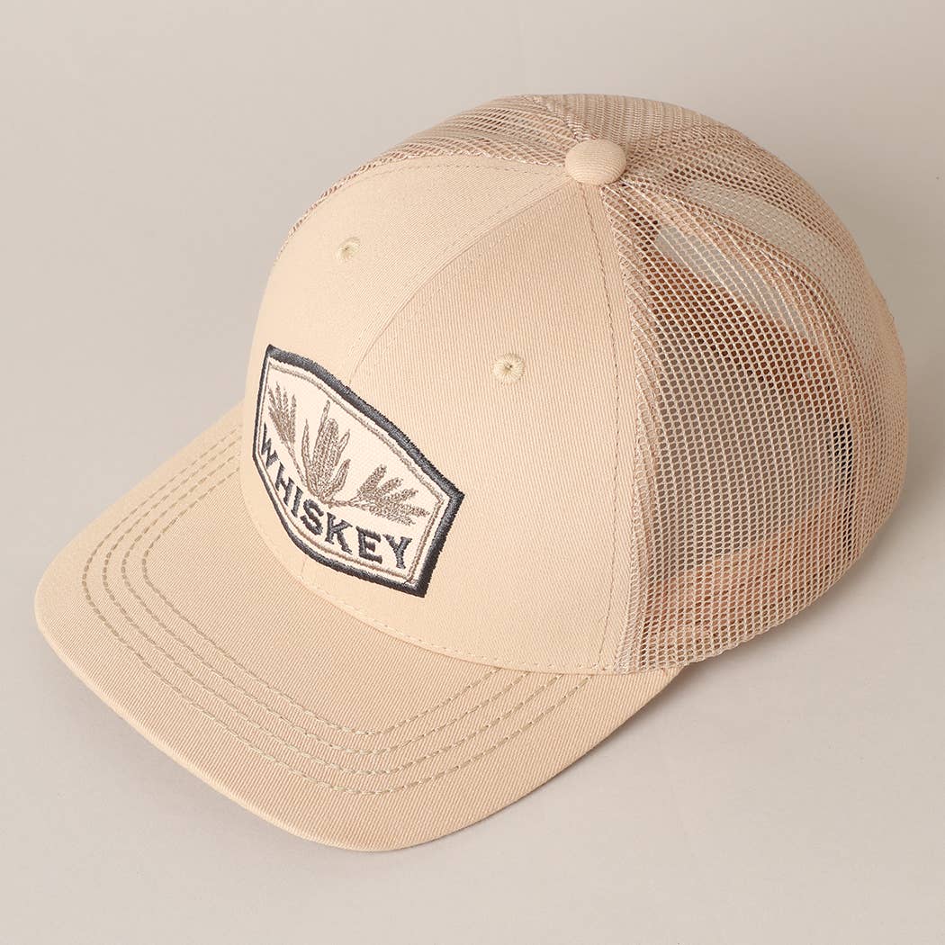 Men's Embroidered Whiskey Patch Baseball Cap with Mesh Back
