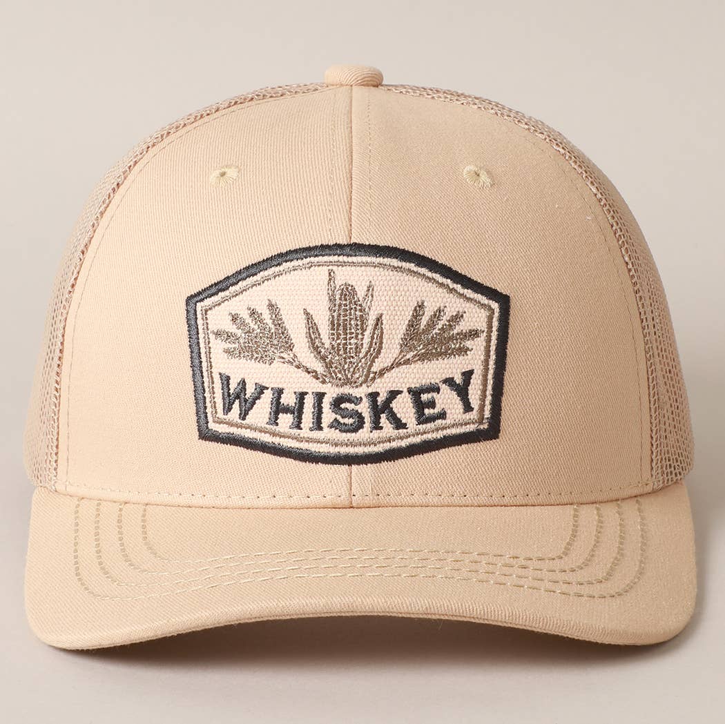 Men's Embroidered Whiskey Patch Baseball Cap with Mesh Back