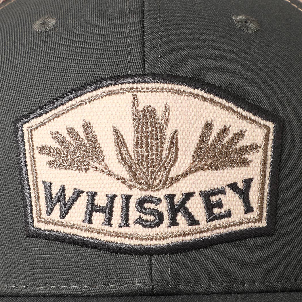 Men's Embroidered Whiskey Patch Baseball Cap with Mesh Back