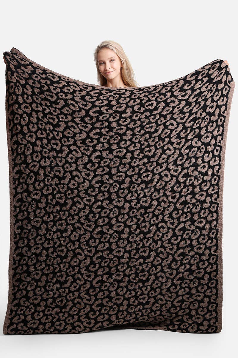 Leopard Print Luxury Soft Throw Blanket: PINK / ONE SIZE