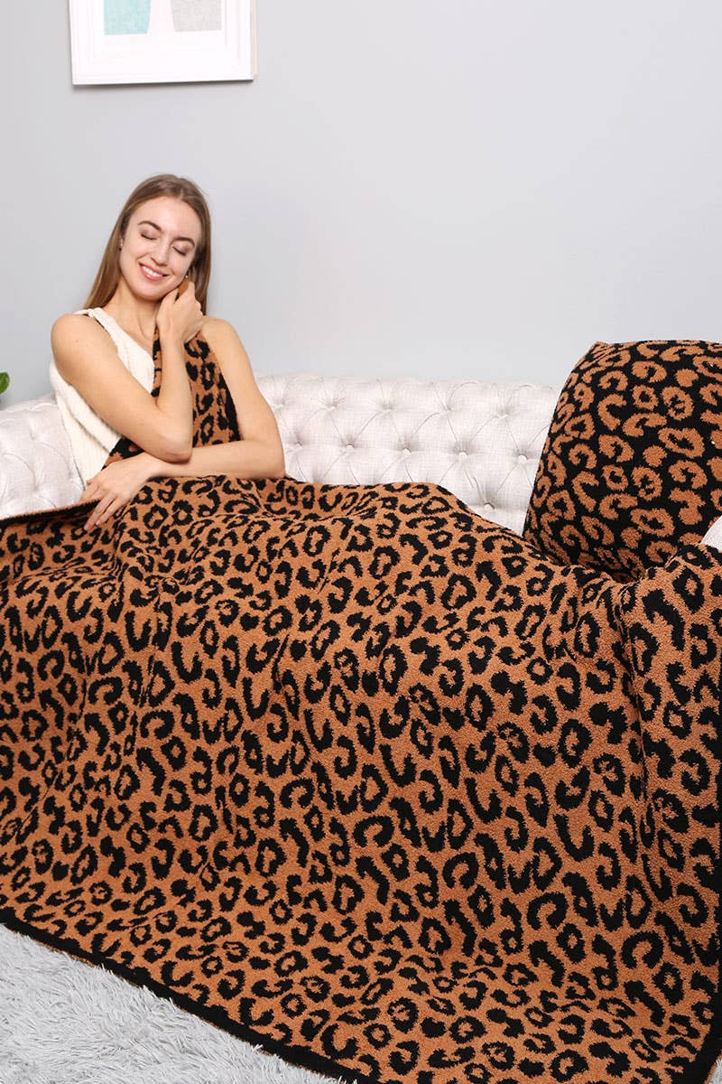 Leopard Print Luxury Soft Throw Blanket: PINK / ONE SIZE