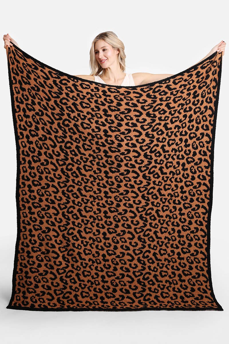 Leopard Print Luxury Soft Throw Blanket: PINK / ONE SIZE