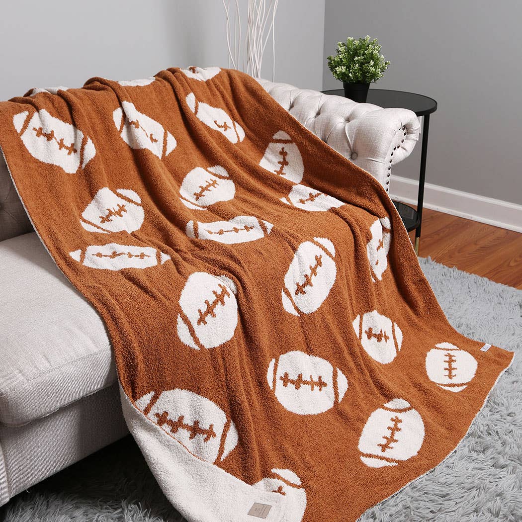 Football Patterned Throw Blanket