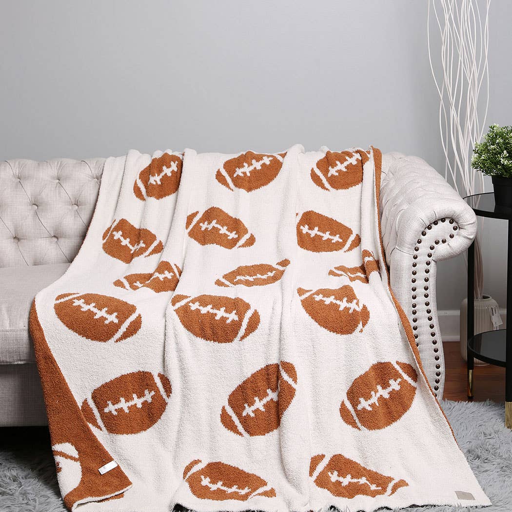 Football Patterned Throw Blanket