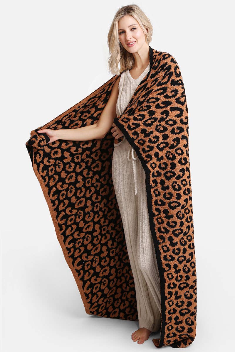 Leopard Print Luxury Soft Throw Blanket: PINK / ONE SIZE