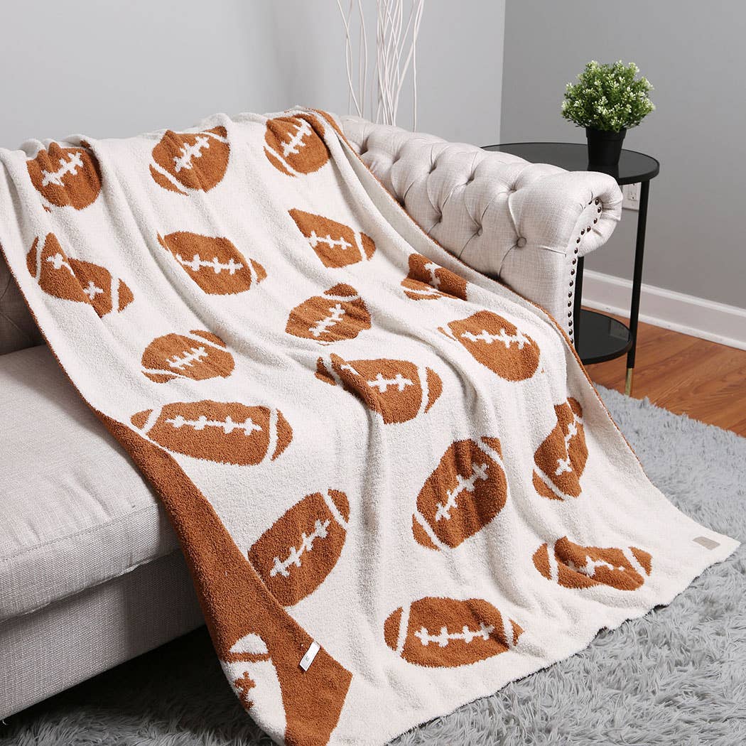 Football Patterned Throw Blanket