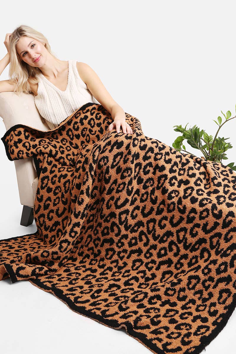 Leopard Print Luxury Soft Throw Blanket: PINK / ONE SIZE