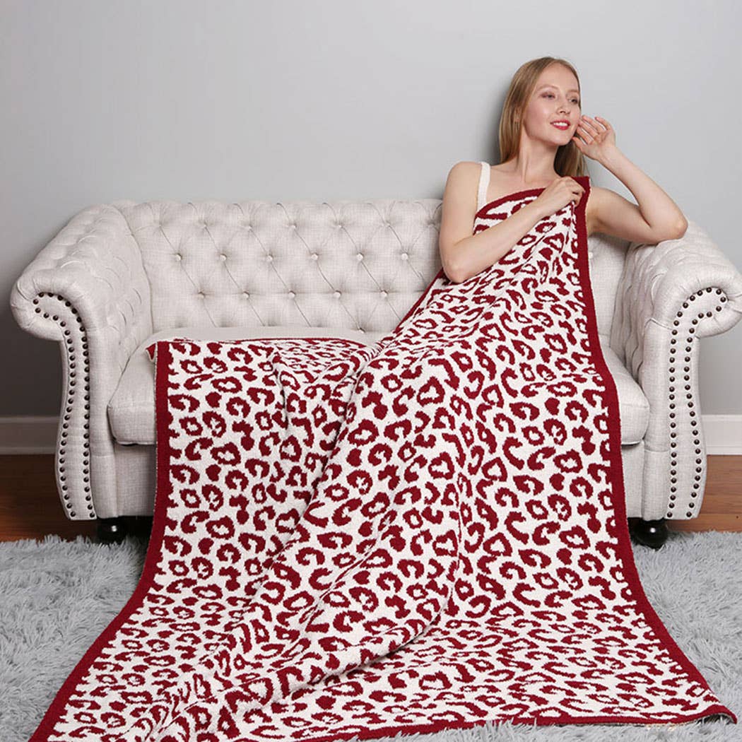 Leopard Print Luxury Soft Throw Blanket: PINK / ONE SIZE