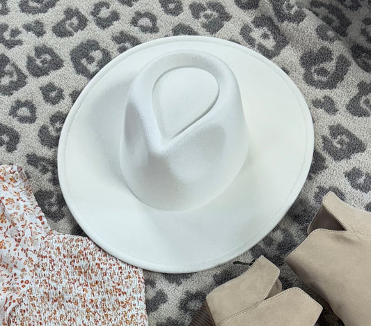 White Wide Brim Hat