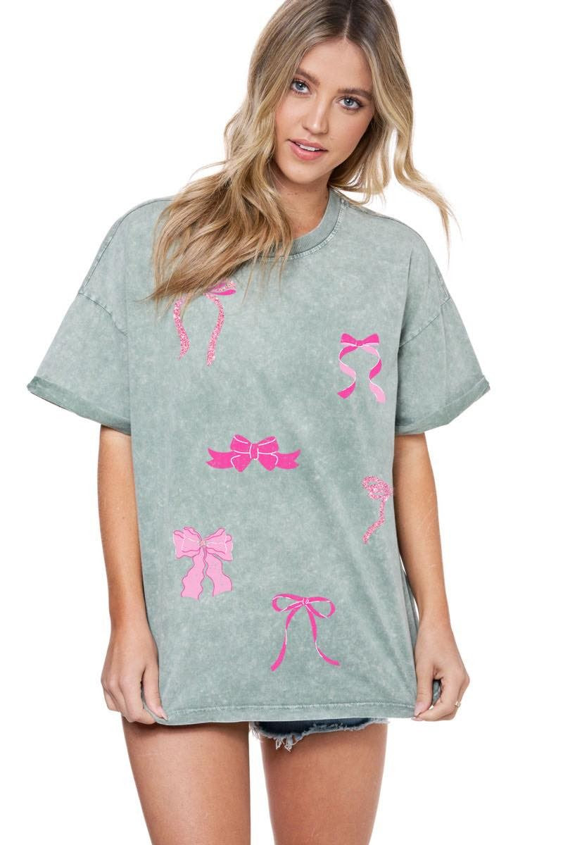 Glitter Bow Graphic Tee
