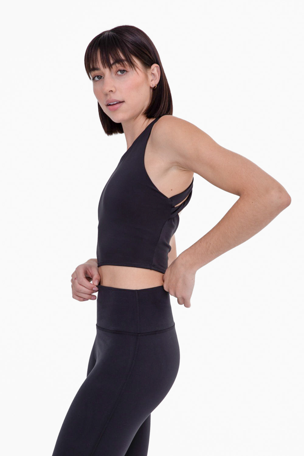 MONO B | STRAP BACK CROPPED TOP WITH BUILT-IN SPORTS BRA