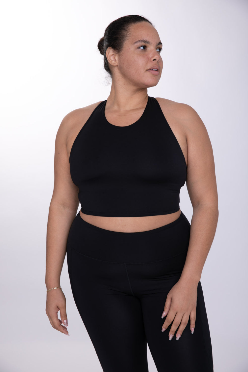 MONO B | STRAP BACK CROPPED TOP WITH BUILT-IN SPORTS BRA