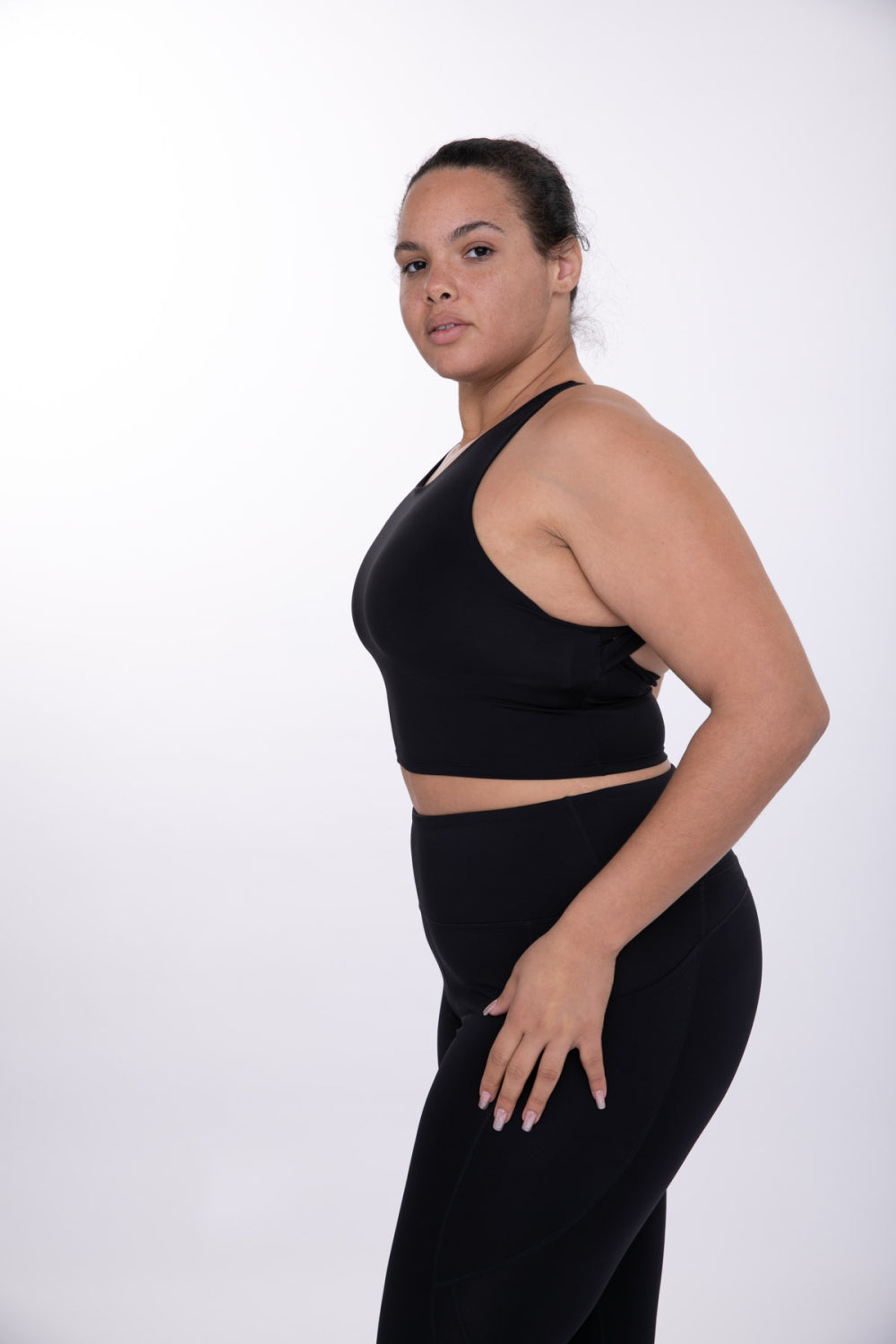 MONO B | STRAP BACK CROPPED TOP WITH BUILT-IN SPORTS BRA