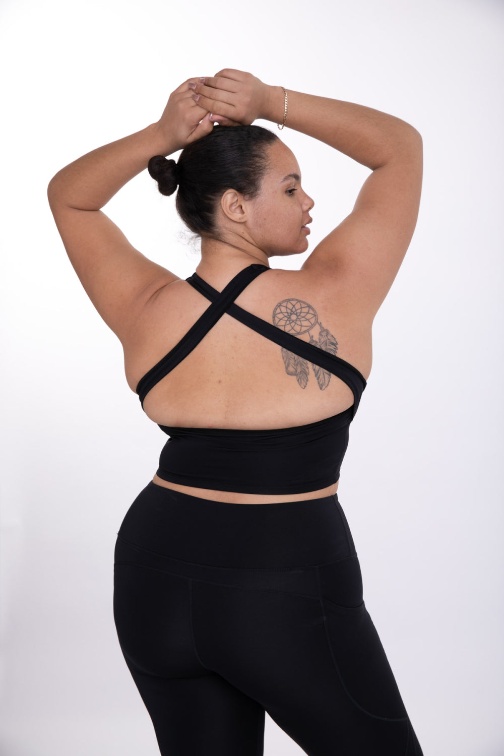 MONO B | STRAP BACK CROPPED TOP WITH BUILT-IN SPORTS BRA