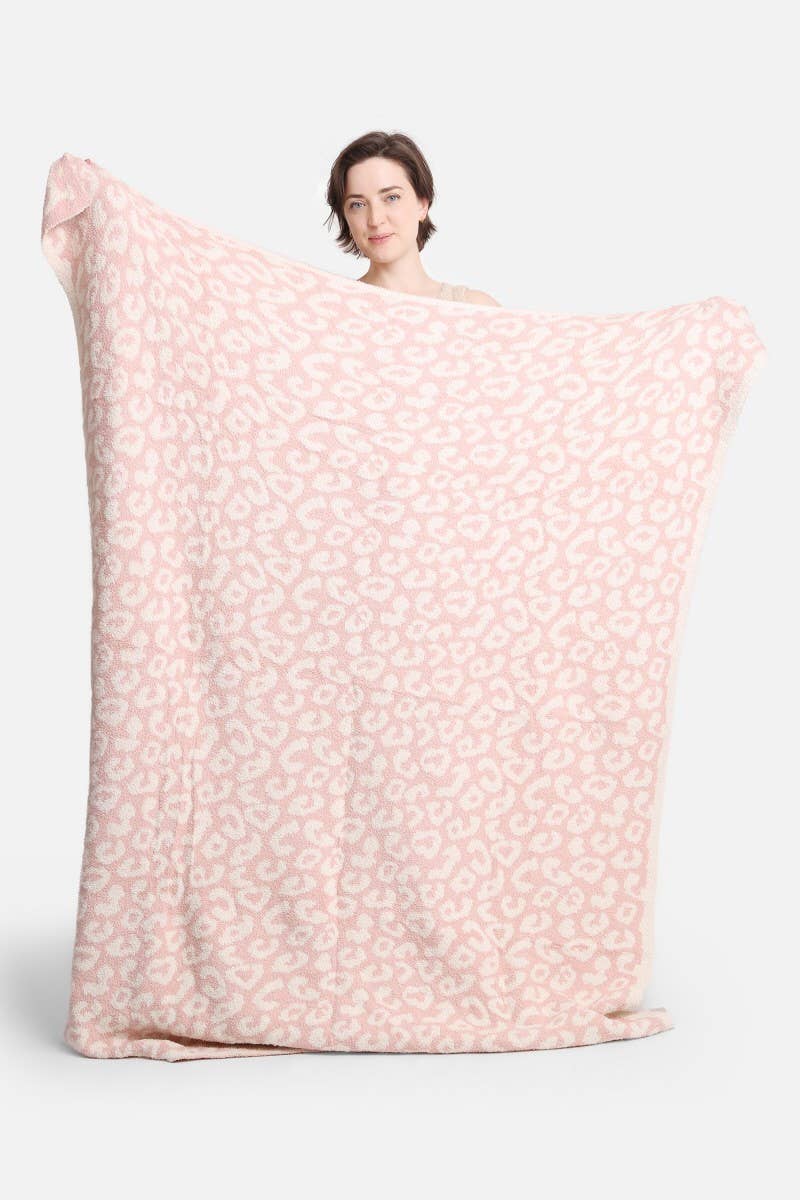 Leopard Print Luxury Soft Throw Blanket: PINK / ONE SIZE