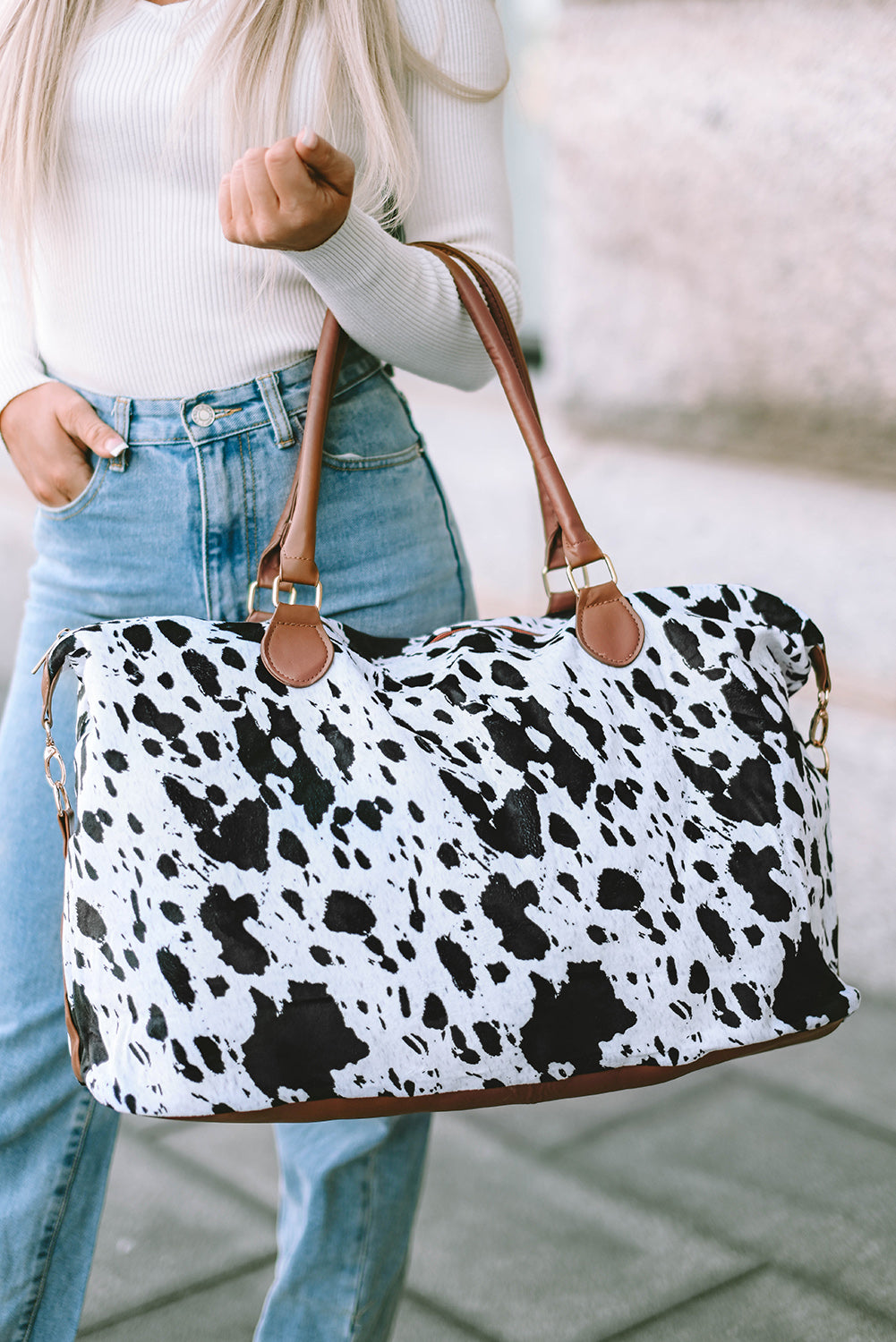 Cow Print Travel Bag