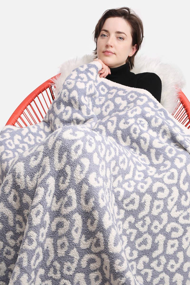 Leopard Print Luxury Soft Throw Blanket: PINK / ONE SIZE