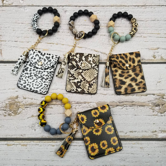 Leopard & Snake Tassel Card Case Bracelet Keychain