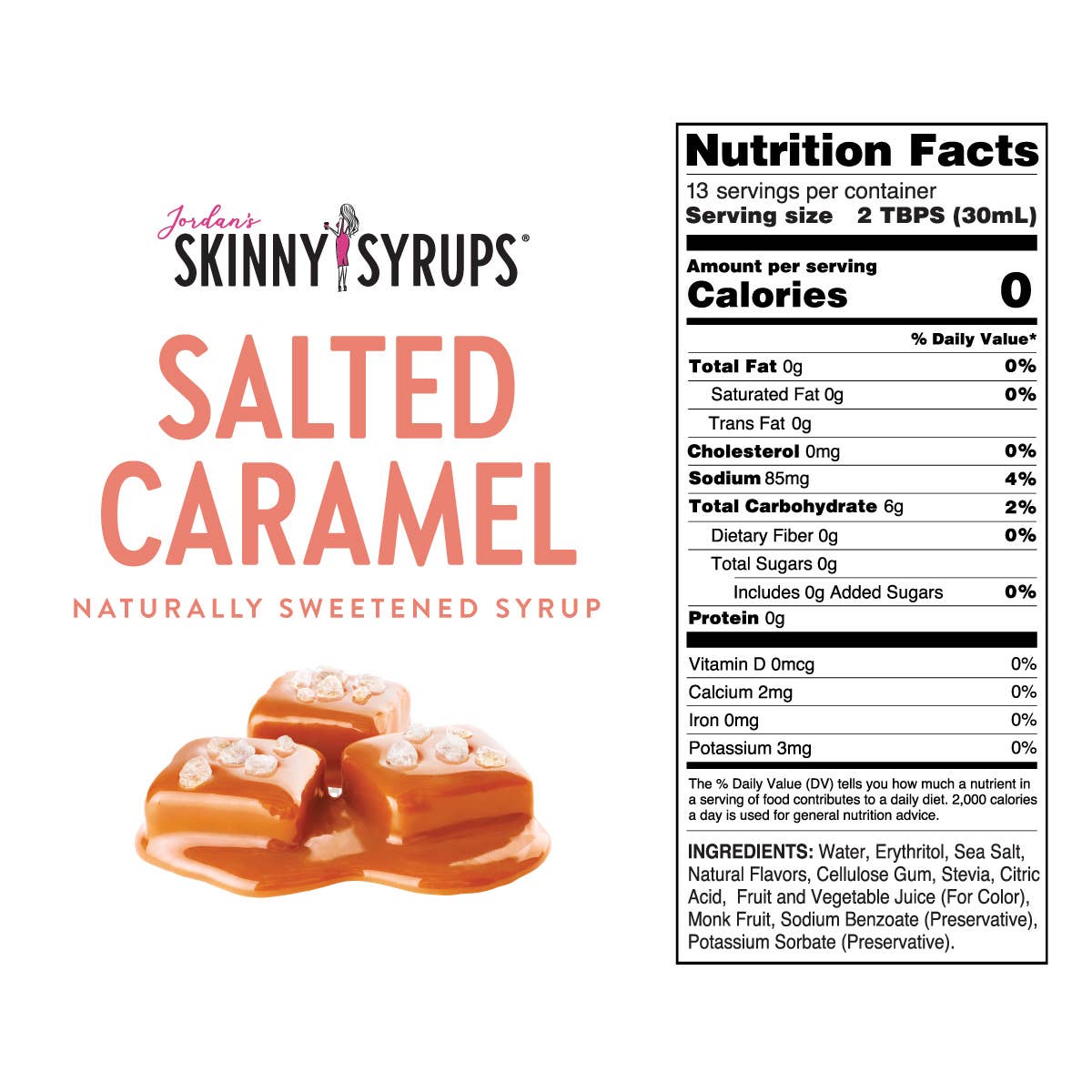 Naturally Sweetened Salted Caramel Syrup - 375ml