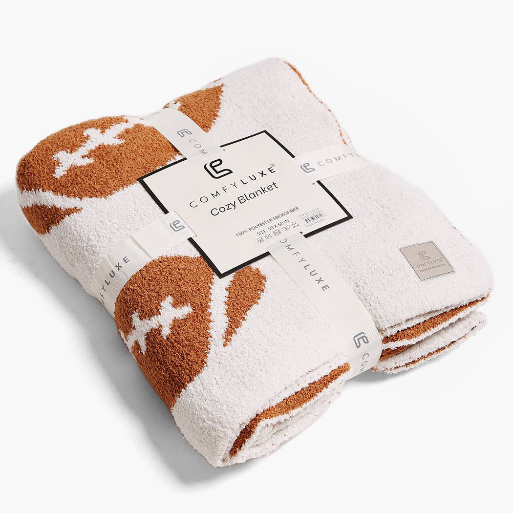 Football Patterned Throw Blanket