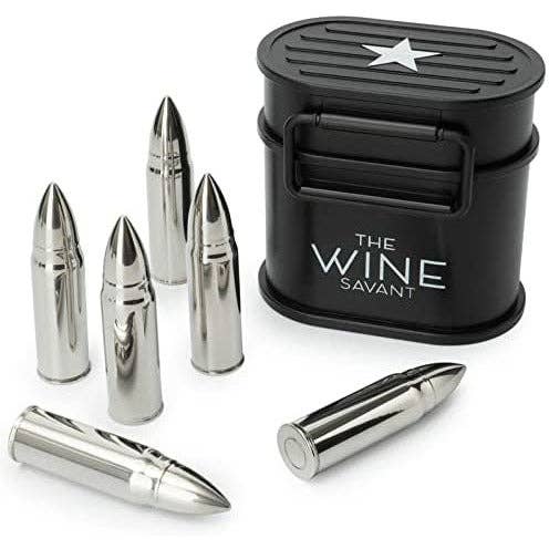 Whiskey Stones Ammunition Box Bullets Stainless Steel - Set