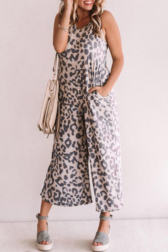 Leopard Jumpsuit with Pockets