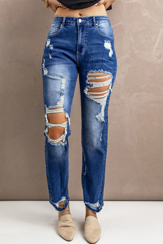 Dark Blue Ripped Jeans
