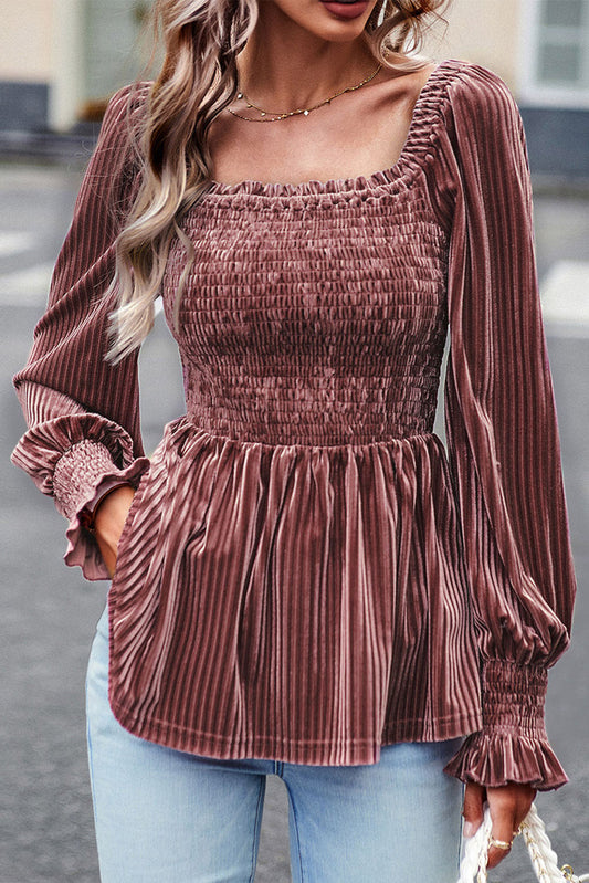 Ribbed Velvet Top