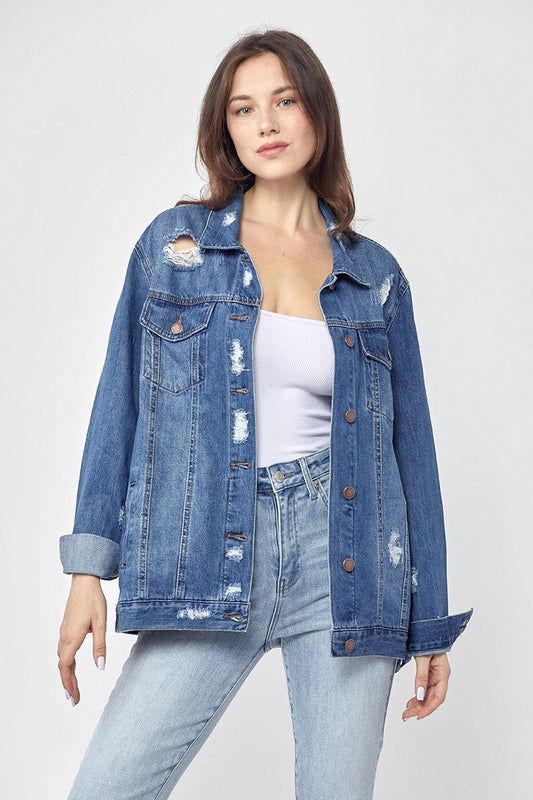 RISEN | 90's Distressed Jean Jacket